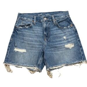 Old Navy High Rise Slouch Straight Shorts Women's 2 Distressed